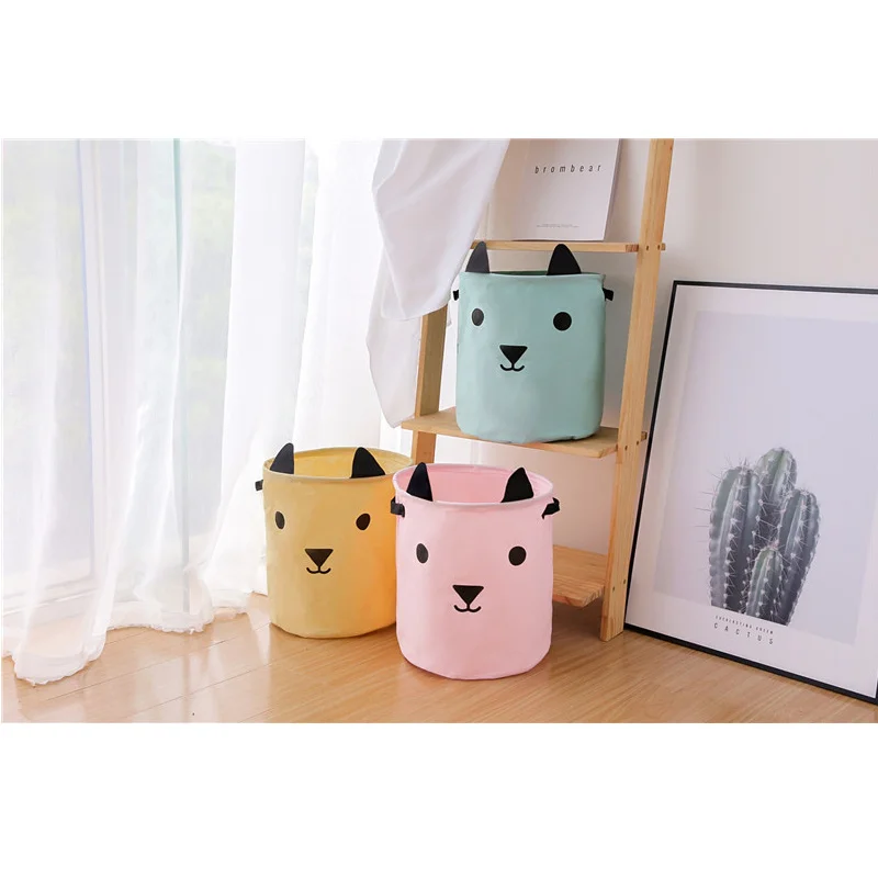 20*16*14 سنتيمتر كارتون الدب النسيج الملابس القذرة سلة التجميل المنظم التخزين تخزين مربع جديد من اللعب الملابس تخزين سلة