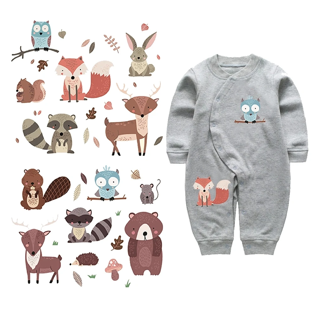 

DIY Heat Transfer Priting Patches Cute Animals Set Iron-on Patches For Clothing Children