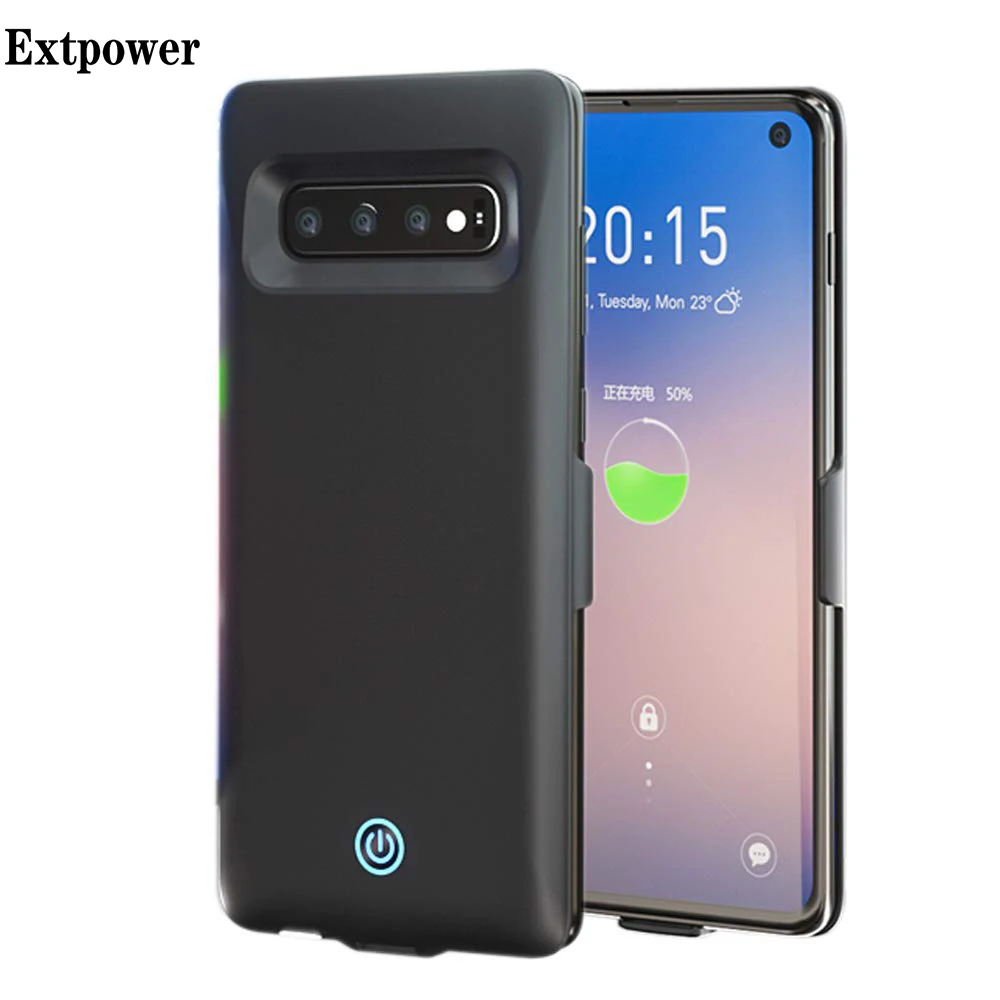 Черный тонкий Дополнительный внешний аккумулятор Extpower 7000 мАч для Samsung Galaxy S10 Plus