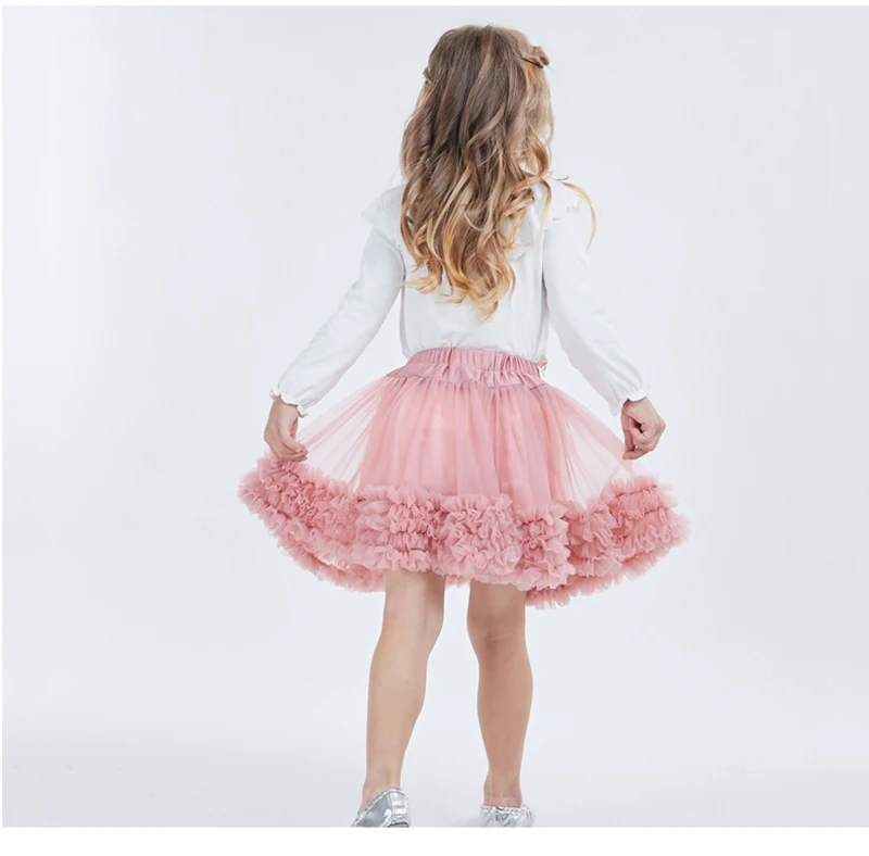 Cielarko/юбки для девочек пышная фатиновая юбка-пачка принцессы розовая детская Одежда для танцев, милые вечерние однотонные юбки-американки для маленьких девочек возрастом от 1 года до 8 лет