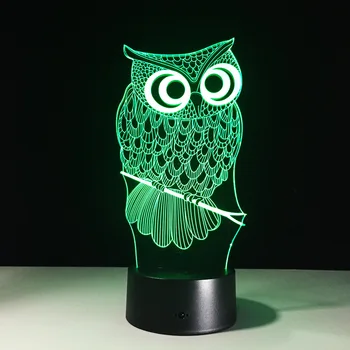 

All Kinds of Owl 3D Night Light RGB Changeable Mood Lamp LED DC 5V USB Decorative Table Lamp Baby Sleeping Nightlight 7 Colors