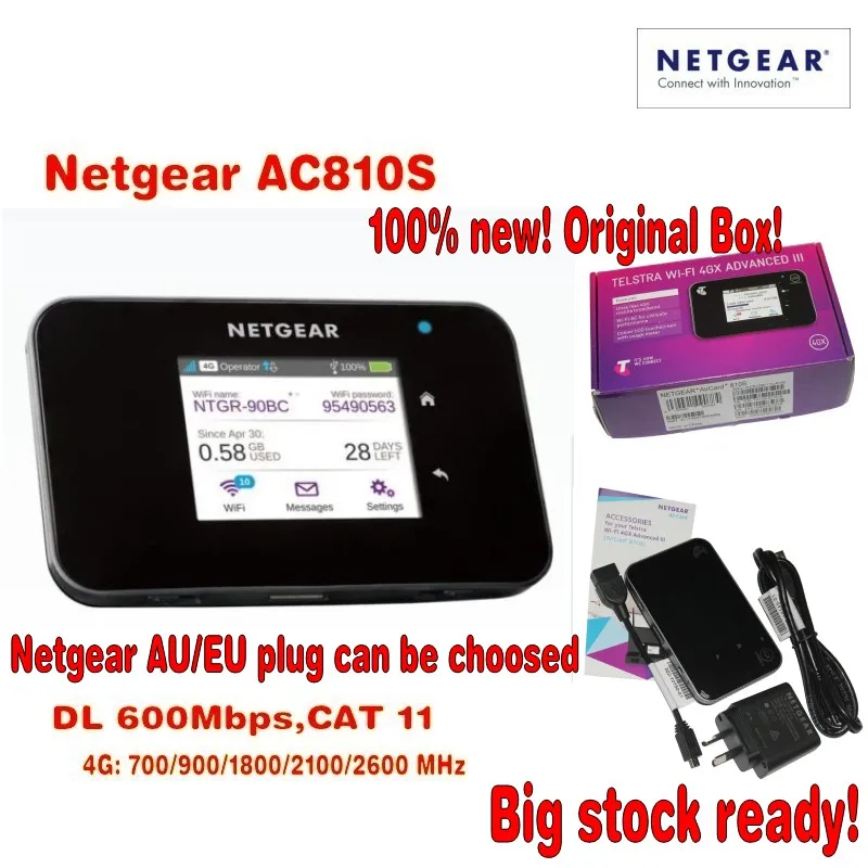 Оригинальный разблокирована сенсорный экран NETGEAR AirCard ac810s 810 s cat11 600 Мбит/с 4gx advanced III 4 г LTE мобильной точки доступа плюс 2 шт. antenn