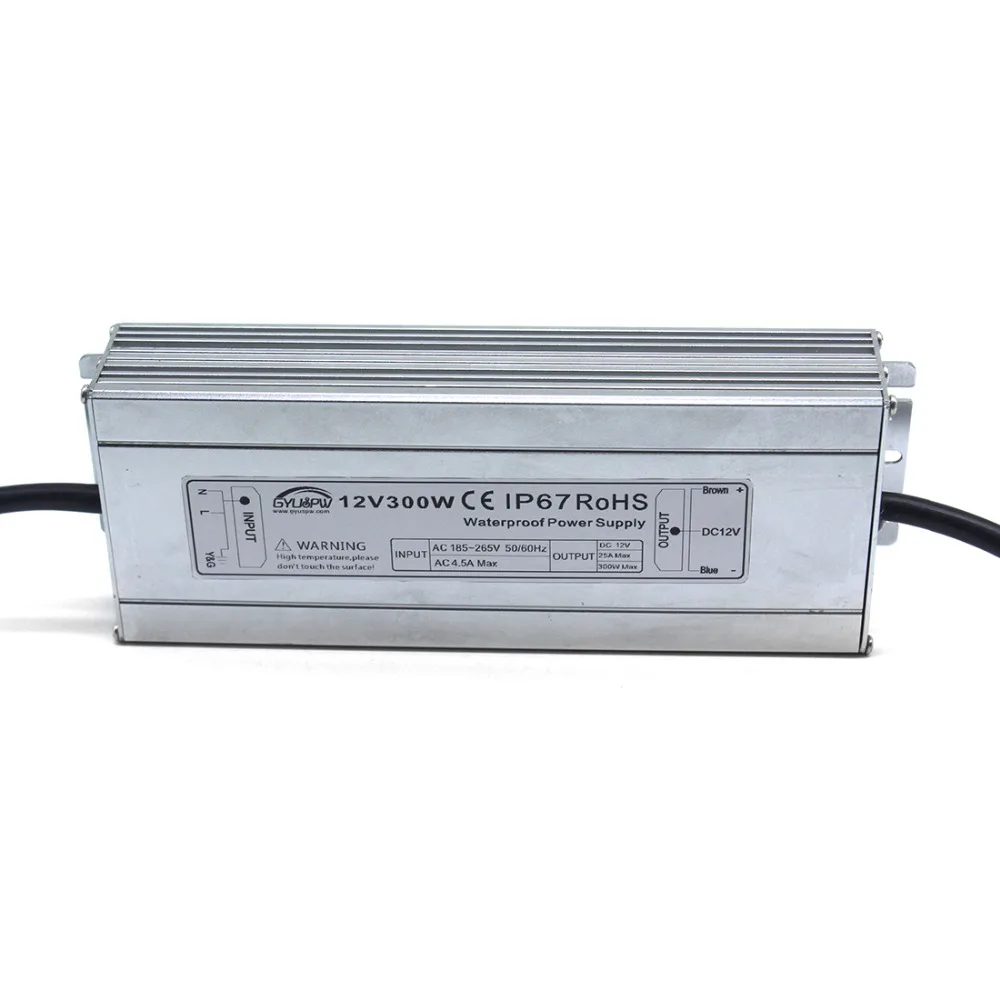 Водонепроницаемый IP67 трансформатор освещения DC12V 40 Вт 50 60 72 100 120 150 200 250 300 350 400 500 600