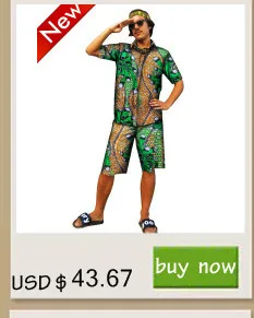 New Look пользовательские гавайская рубашка Dashiki Для мужчин с Африки Костюмы короткий рукав Для мужчин s рубашка + по колено шорты брюки наборы
