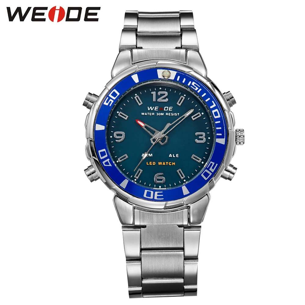 WEIDE кварцевые наручные спортивные часы Повседневная подлинные из нержавеющей