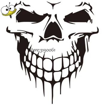 

53*59cm SKULL CRACKED HUMAN HEAD Decal Huge Skull Head Sticker For Jeep Cherokee Wrangler Volkswagen Hyundai Ford Cadillac Dadge