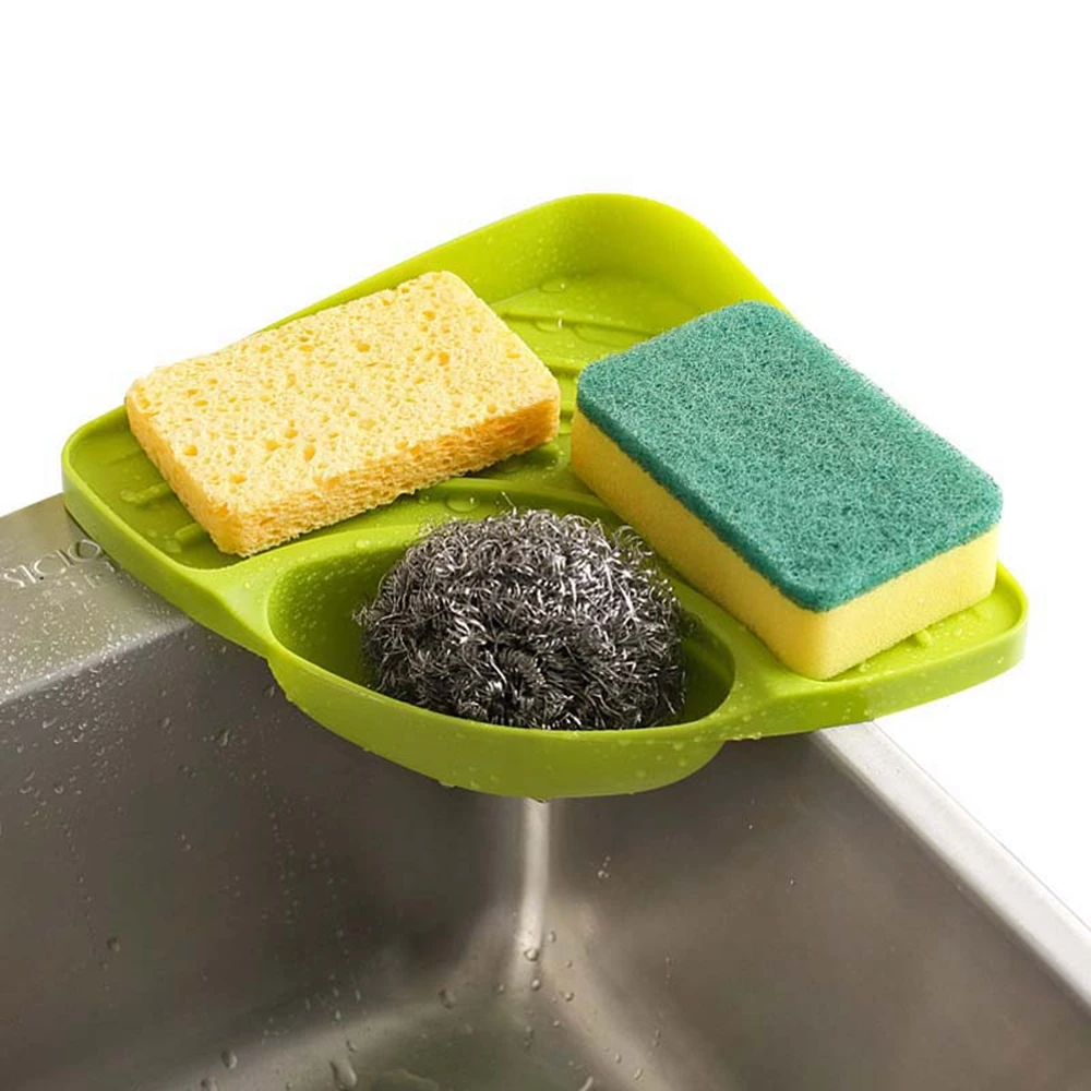 

Kitchen Sink Corner Sucker Type Triangle Shelf Storage Rack Sponge Bathroom Soap Cleaning Brush Ball Holder Accessories