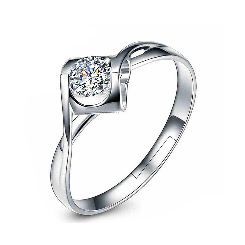 

Wholesale 12pcs/lot 3A Zirconia Simple Style Resizable Finger Rings Silver Color Female Rings Fashion Jewelry Gifts For Women