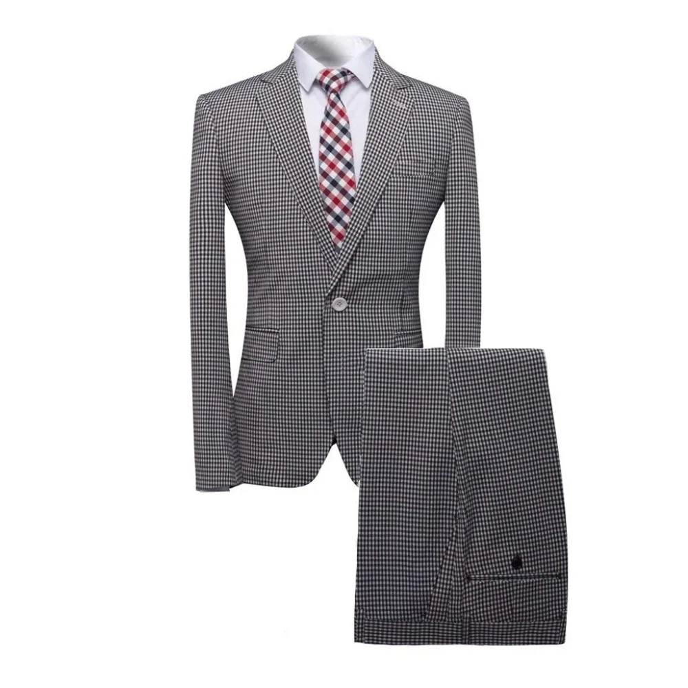 JinXuanYaTide Male Black White Plaid Blazer Design Mens Plus Size 5XL
