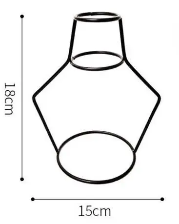 Ваза абстрактная черная линия Минималистичная абстрактная железная ваза сушеные Цветочные стеллажи для вазы скандинавские цветочные украшения - Цвет: H