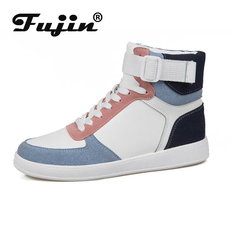 

Fujin Sneakers Women Fashion Laser Flat Bottom Dropshipping Breathable Cross Tied Round Toe Mixed Colors High Top Women Shoes