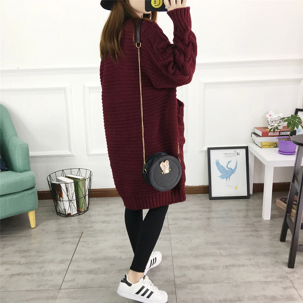 Women Long Cardigans Autumn Winter Open Stitch Knitting Loose Sweater Oversized Cardigans big pockets Cardigan Fall Jacket Coat