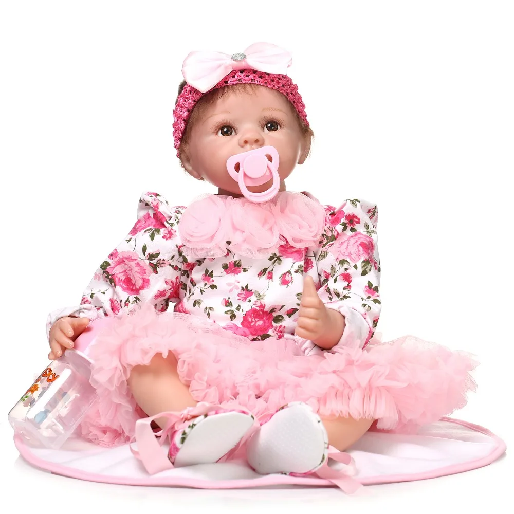 

NPK Bebe doll Reborn Baby Realistic Soft Silicone Reborn Babies Girl 22 Inch 55cm Adorable Kids Brinquedos Toy