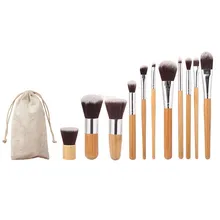 2017 New Professional Makeup Brush Set 11 Makeup Brush+1 Toothbrush Brush+1 Puff Make Up Brushes Kit +1 Lip Gloss