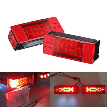 

Red White 12V Car Round Tail Lights Turn Signal Light Running Rear LED Reflectors Truck Side Warning Tail Lights