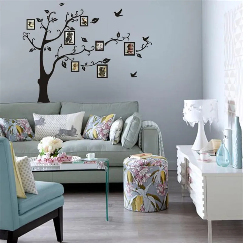 Wallpaper  3D DIY Photo Tree PVC Wall Decals Adhesive Wall Stickers Mural Art Home DecorDrop shipping product           X0716#301