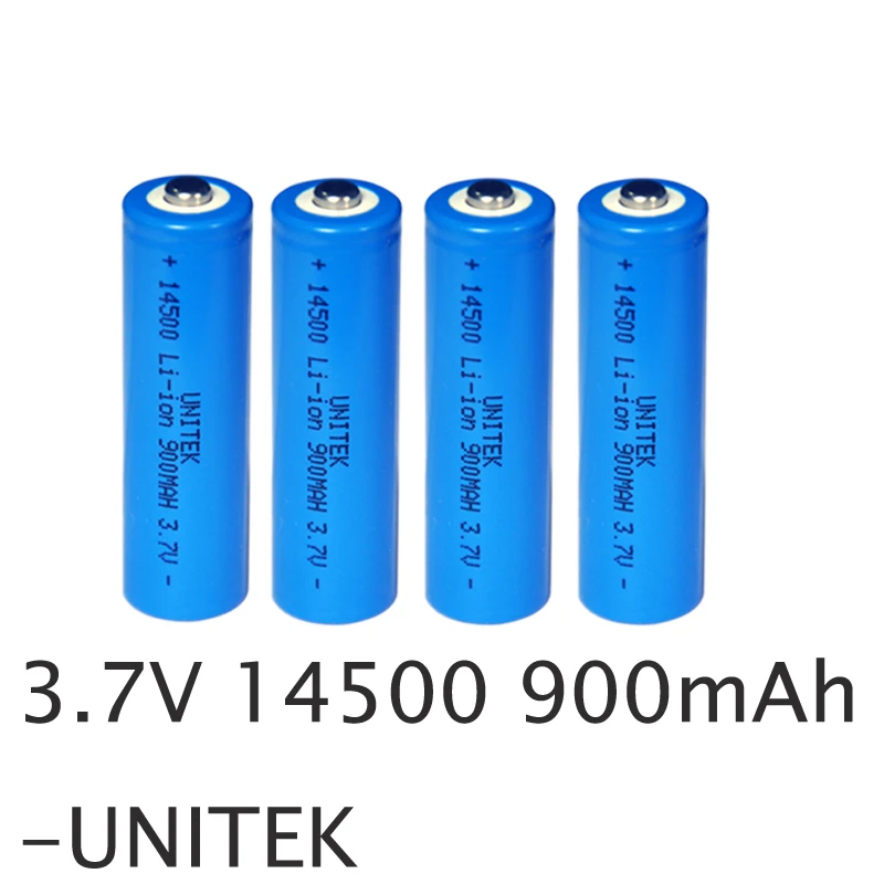 Литий-ионный аккумулятор UNITEK 3 7 В 14500 4 шт. 900 мА/ч Размер aa перезаряжаемый