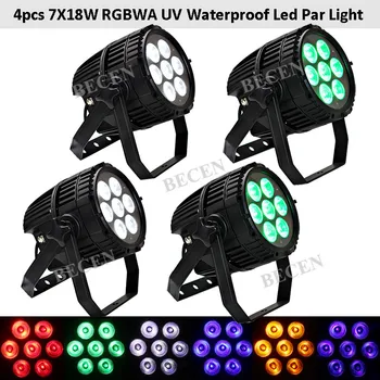 

4pcs/lot Outdoor 7x18w Led Par Light Waterproof wedding dj Light from US