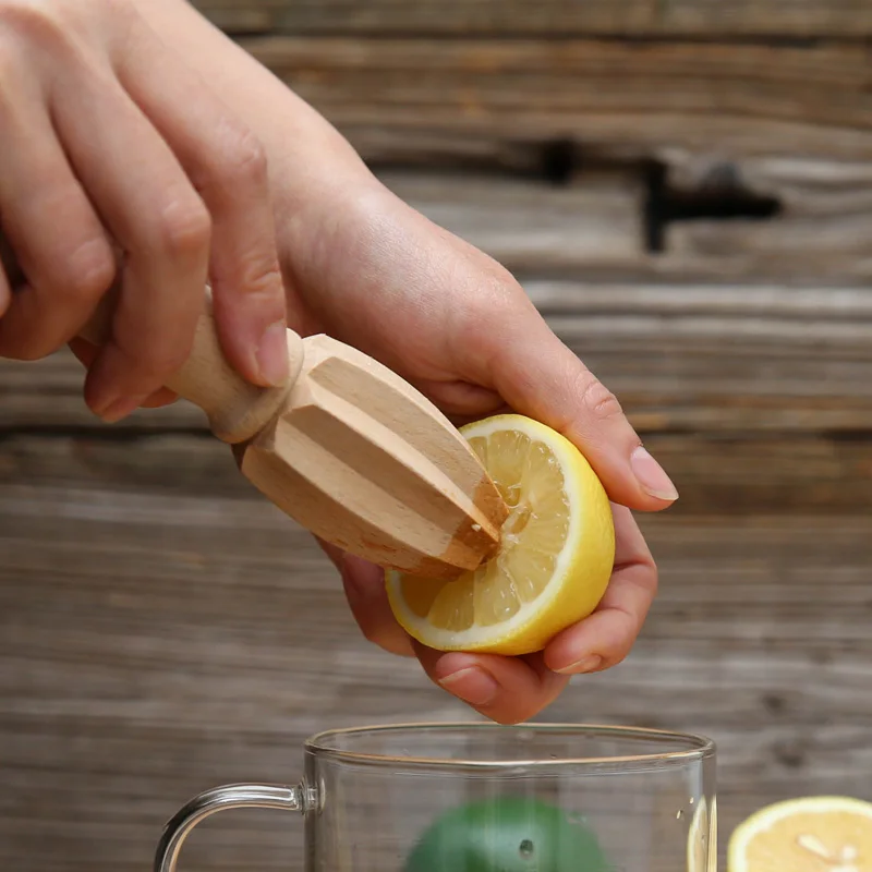 Solid Wood Lemon Reamer Mini Wooden Lime Squeezer Juicer Orange