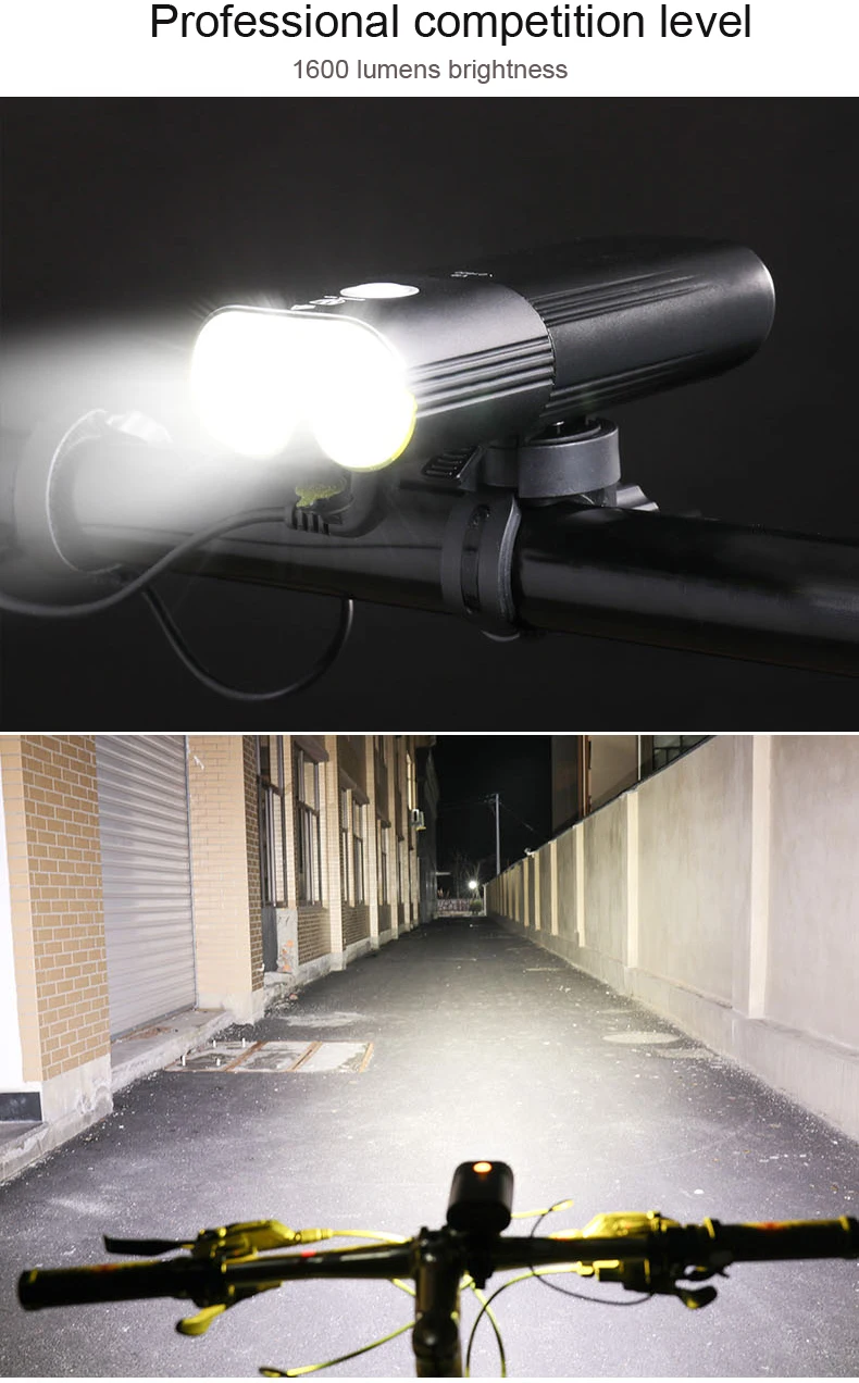 Best WHEEL UP Bike Light Professional 1600 Lumens Bicycle Light Power Bank Waterproof USB Rechargeable Bike Flashlight Cycling Light 1