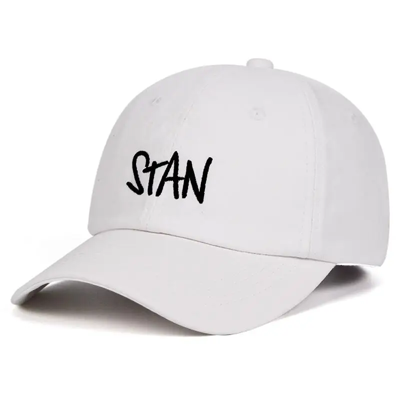 Хлопок Eminem Dido STAN Dad шляпа ограниченная из печати бейсболка с вышивкой Snapback Женская Мужская шапочка из спандекса stan шапки - Цвет: Белый