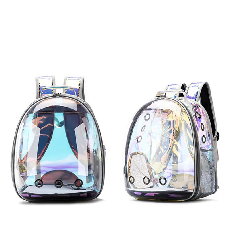 Pet Products Pet Clear Carrier Backpack Adjustable Transparent Pet Cat Dog Backpack Carrier Travel Bag for Small Animals AprT4 (1)