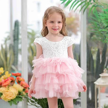 

6300 Diamonds Sashes Costume Princess Baby Girl Dress New Summer Party Wedding Kid Dresses For Girl Wholesale Baby Girl Clothes