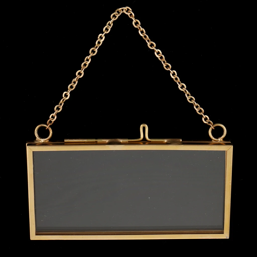 Hanging Picture Frame Wall Mounted Photo Frame Flower Plant Display Frame for DIY Wall Decoration, with 2 Sides Glass
