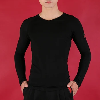 

Slim Ballroom Dance Top Men 4 Colors Latin Salsa Standard Dance Waltz Rumba Practice Wear Square Dance Training Outfit DC2045