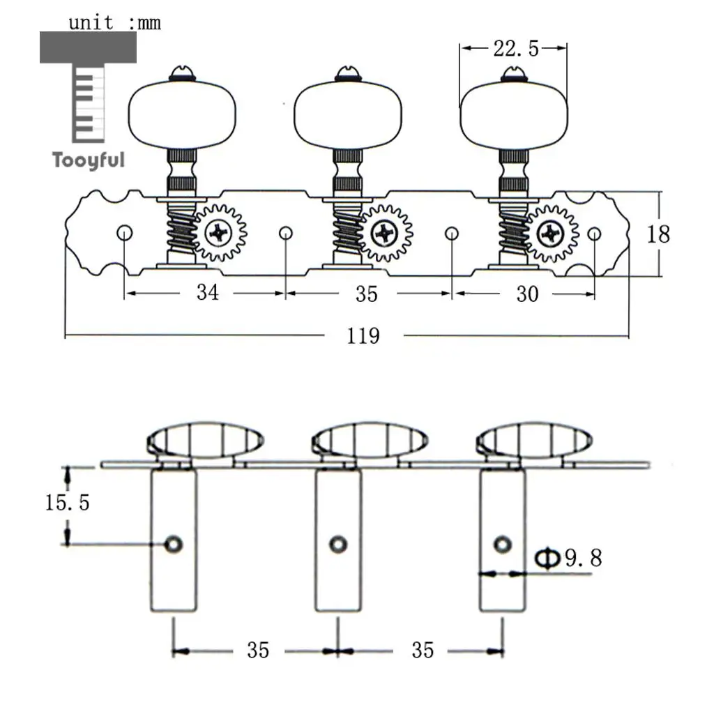 Tooyful 1 Pair Classical Guitar Tuning Pegs Machine Heads Tuners for Guitar Accessories