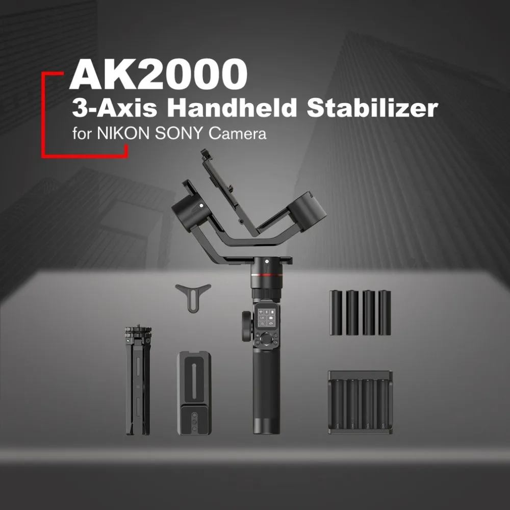 

FeiyuTech AK2000 3-Axis Selfie Handheld Stabilizer Gimbal for NIKON SONY CANON DSLR Camera Gopro Action Cam