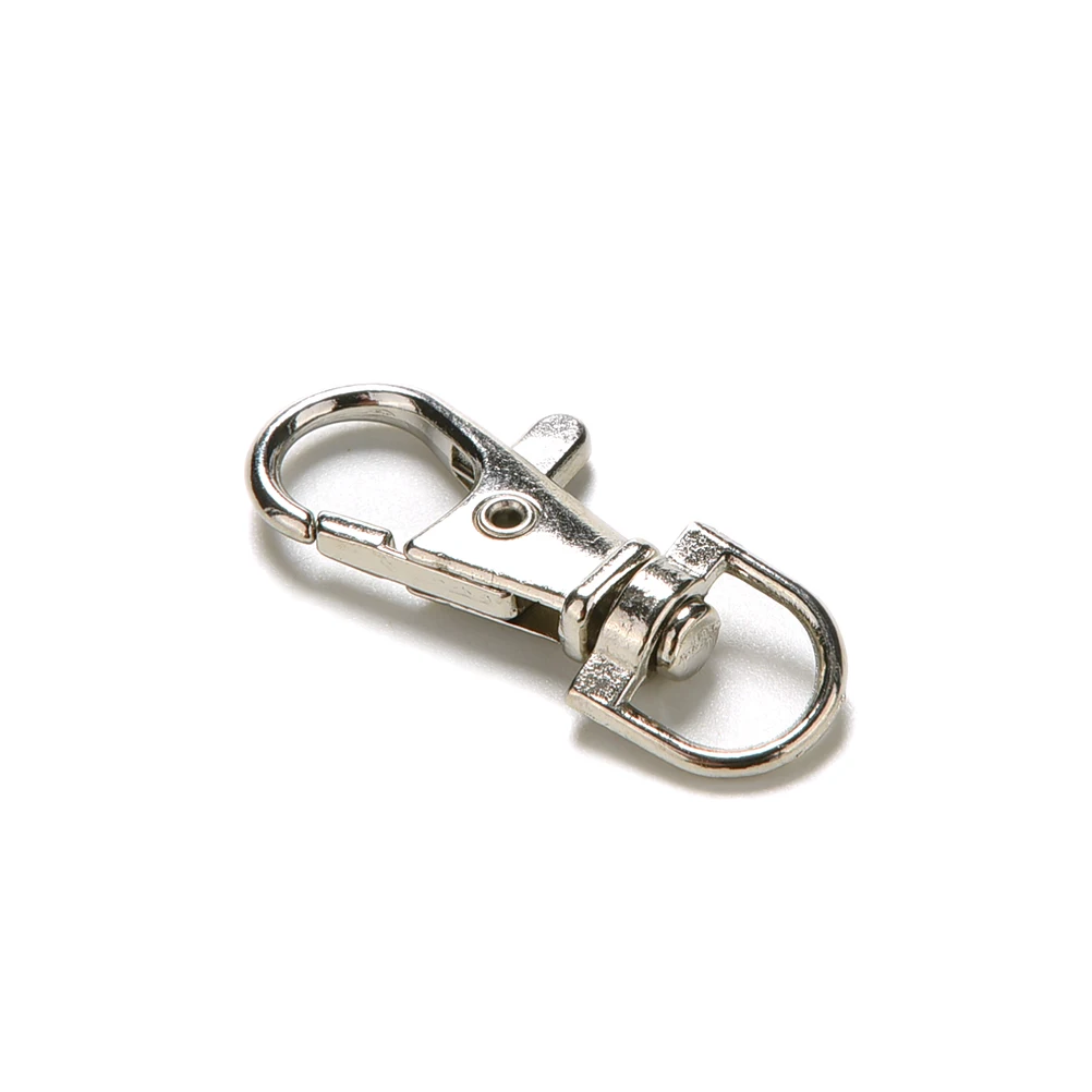 Dull Silver Plated Swivel Lobster Clasp Clips Key Hook Keychain Split Key Ring Findings Clasps