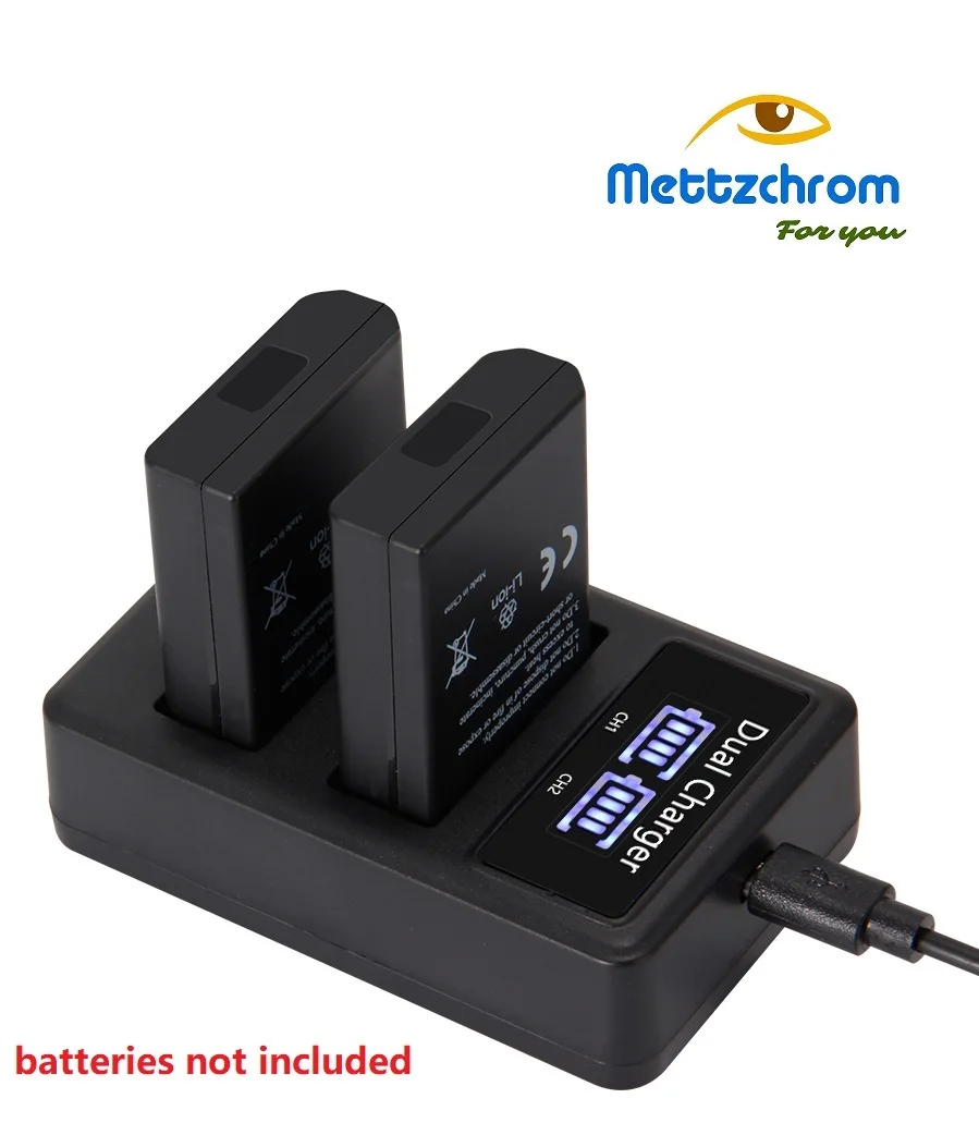 

Mettzchrom Dual battery charger For Nikon USB Dual battery charger EN-EL14 EN-EL14A EN-EL15 MH-25 MH-24 Travel Dual Charger