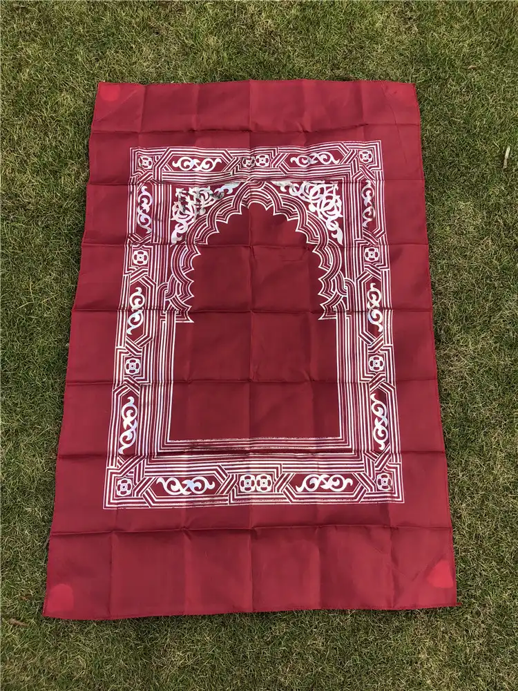 Compass Zipper Pocket Islamic Muslim Prayer Mat Salat Musallah