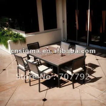 

New design plastic rattan woven 7 Piece Outdoor Dining Set