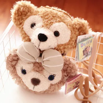 

candice guo! cute cartoon couple duffy bear shelliemay bear crossbody bag plush toy coin purse lover birthday gift 1pc