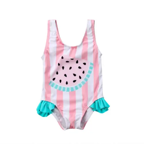 Летний детский купальный костюм с арбузом для маленьких девочек, купальный костюм, купальный костюм-бикини
