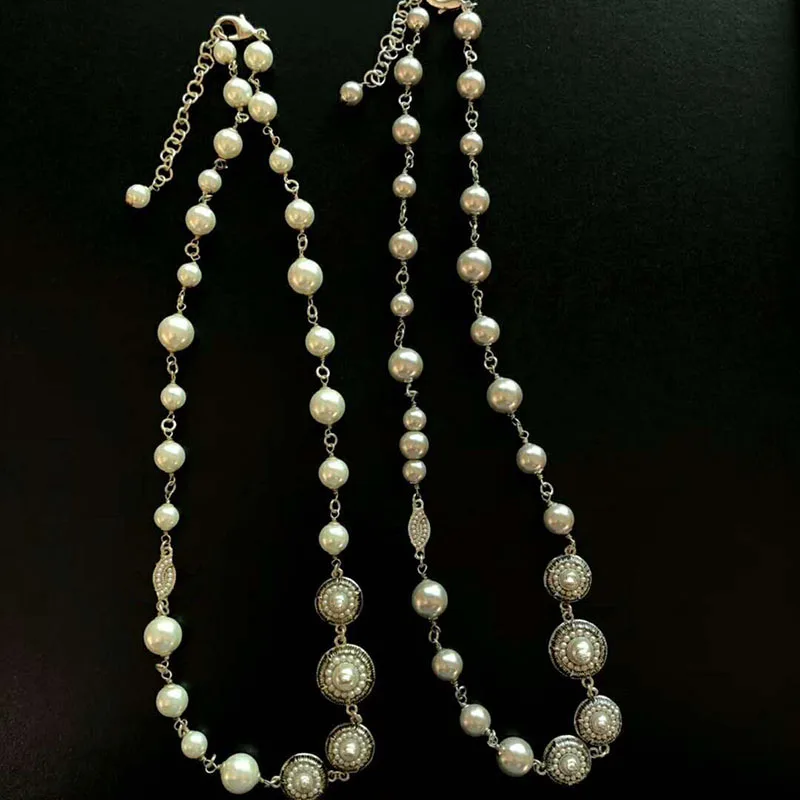 

Fashion Brand Gold Color Jewelry For Women Gold and silver pearl necklace Copper Design Fashion Party necklace 376260