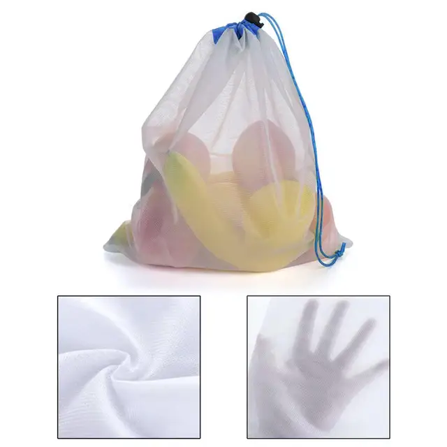 Pokich 12pcs Reusing Eco-friendly Reusable Grocery Produce Bags Stop Wasting Plastic Mesh Bags For Storage Fruit Vegetable 2