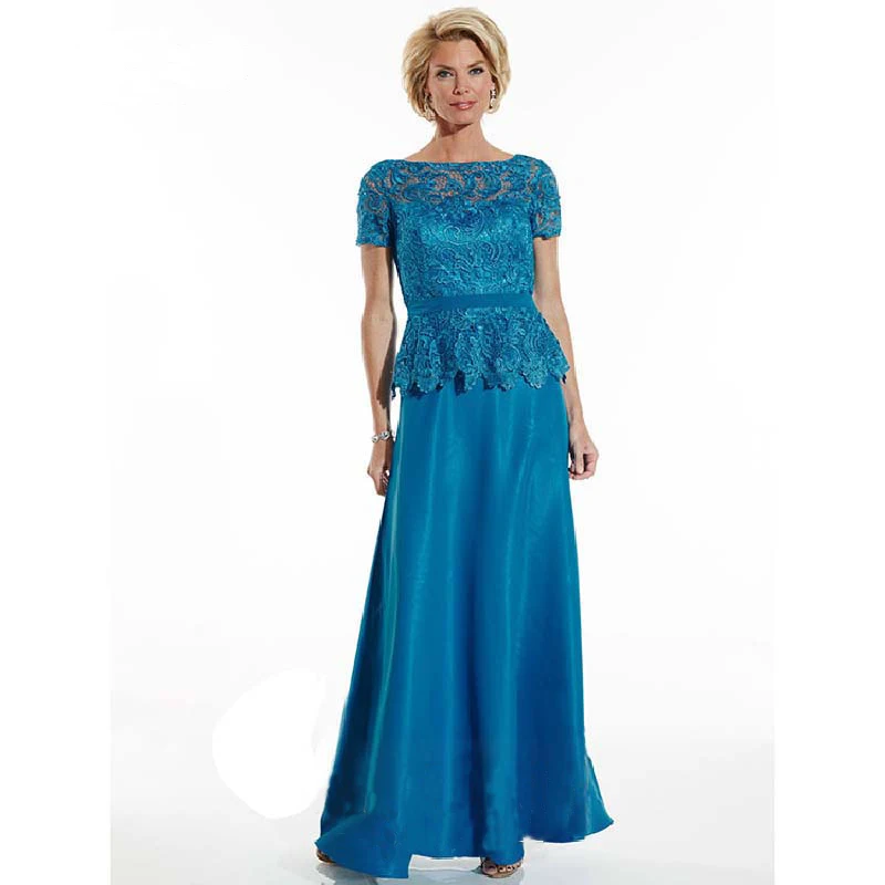 

Blue Lace Short Sleeves Mother of the Bride Dresses 2017 Long Evening Dresses Formal Dresses abendkleider robe de soiree