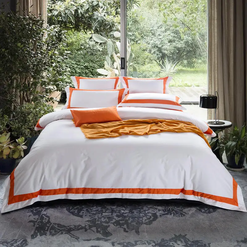  Egyptian Cotton Hotel White Bedding Set Luxury Queen King size Bed set Duvet Cover Bed Sheet spread