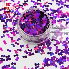 TCA800 Блестки для ногтей фиолетовый цвет в форме галстука 5 мм размер палитра блесток для дизайна ногтей и DIY принадлежности