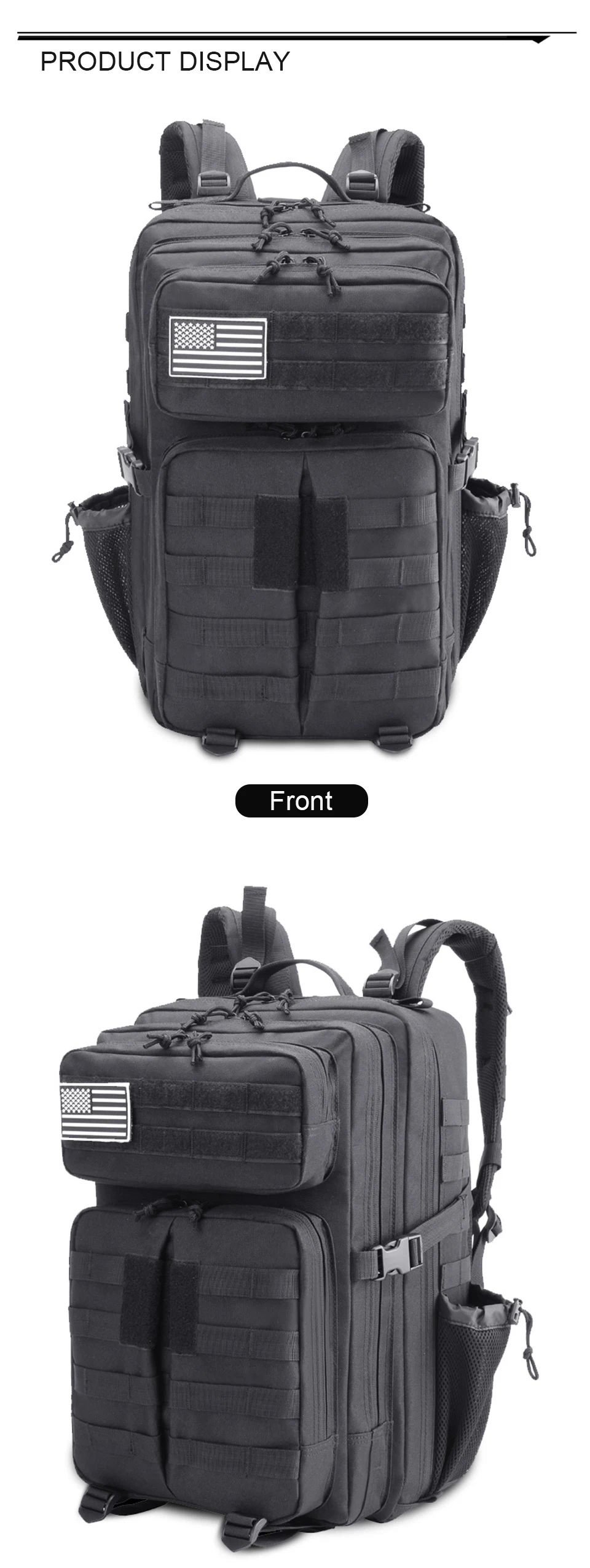 45L Outdoor Sports Tactical Backpack Military Backpacks Army Rucksack Men Waterproof Backpacking Large Capacity Travel Bag Pack (10)
