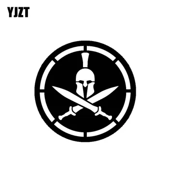 

YJZT 13*13CM Vivid Oem Roman Symbol Warrior Decal Covering The Body Soldier Car Sticker Black/Silver Vinyl C21-0063