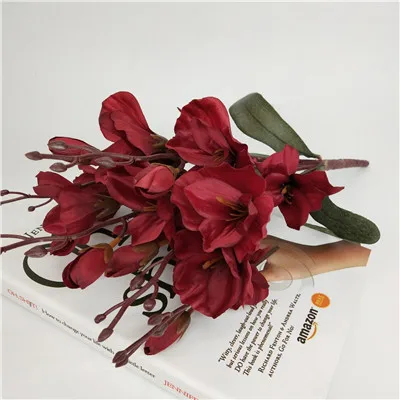 Импортные товары, отличный товар, искусственная Магнолия, букет цветов, Свадебный семейный стол, украшение для гостиной, сделай сам, искусственный цветок - Цвет: Красный