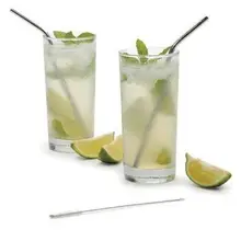 4 шт.+ 1 кисть для ПК нержавеющая прямая/изогнутая стальная металлическая многоразовая Коктейльные трубочки для питья щетка для очистки Набор чашек аксессуары