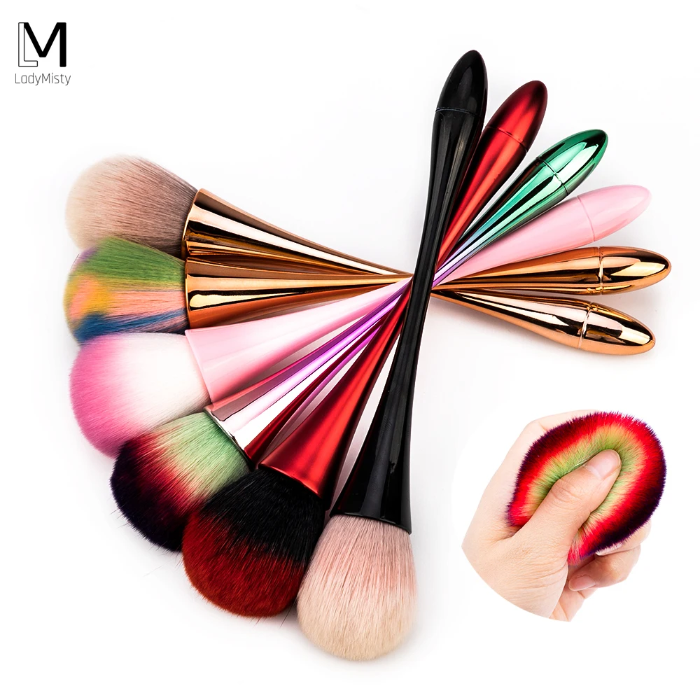 

LadyMisty Nail Soft Dust Cleaner Brush Acrylic UV Gel Removal Cleaning Brush Rainbow Handle Nail Brushes For Manicure Tools