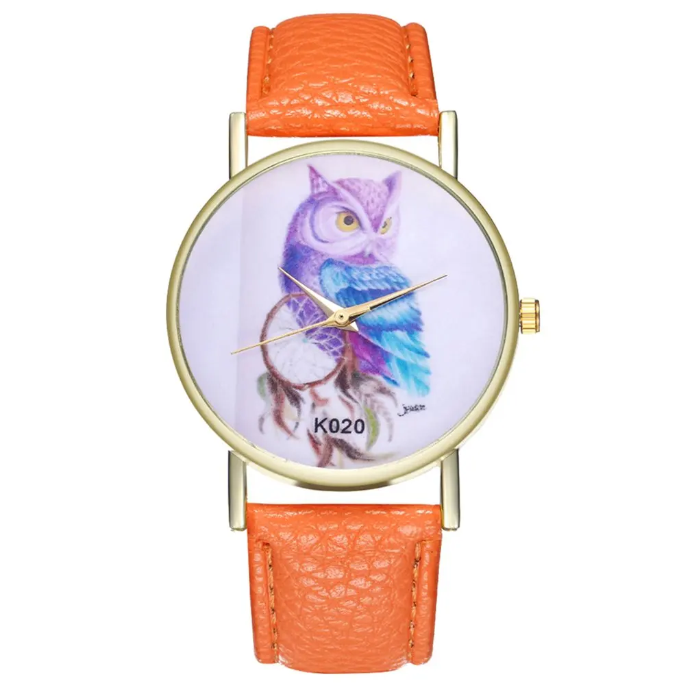 

Women Quartz Watch Leather Strap Owl Pattern Quartz Watch Valentine Best Gifts 2018 New Lovers Watch