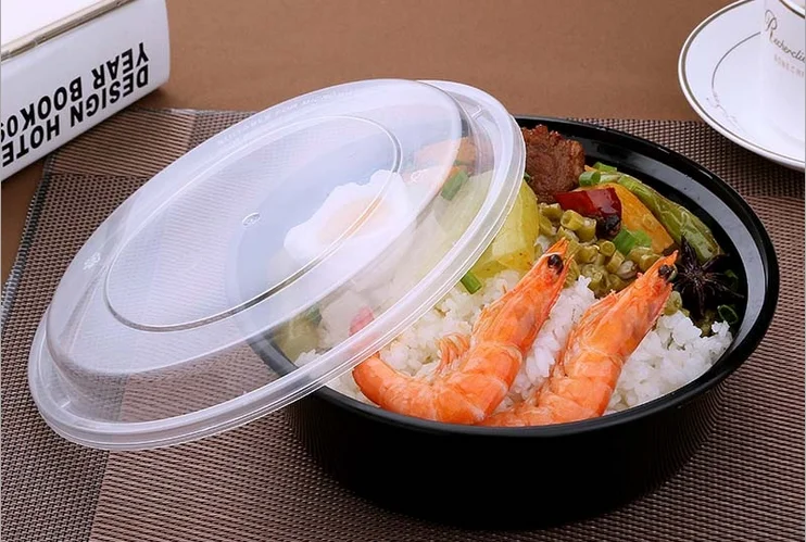 

HOT!!900ml 1 Compartment Reusable Plastic Food Storage Containers With Lids Food Storage Box Microwave And Dishwasher Safe Bento