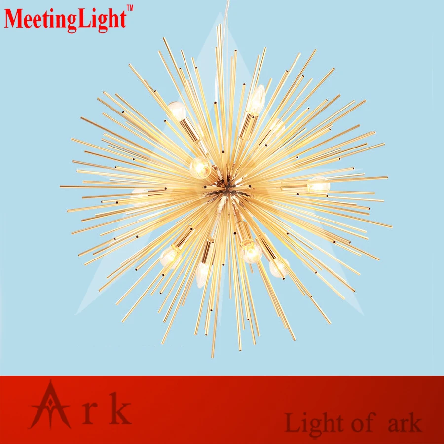 

meetinglight Gold Pendant Lights Living Room Restaurant Study led radiation sphere art Personality design pendant lamp